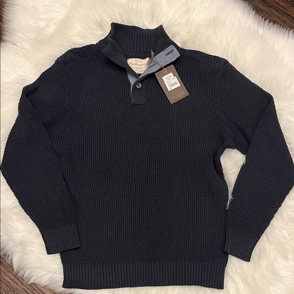 Weatherproof Men's Dark Knit Zip-Up Sweater
